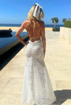 Four-Strap White Lace Mermaid Dress