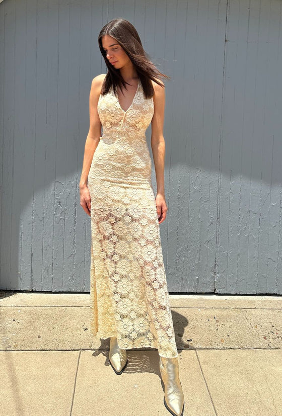 Trish White Lace Maxi Dress